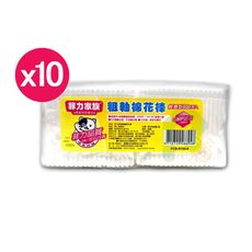 【瑞昌藥局】菲力家族 粗軸棉花棒 100入x 6包 x10包