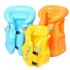 【居家寶盒】L號兒童加厚助遊充氣泳衣 安全游泳 PVC浮力背心 防漏氣充氣 游泳衣 防溺水馬甲 學習