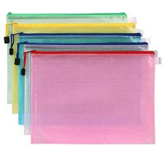 【居家寶盒】B5多功能 PVC彩色網格袋 資料袋 檔案袋 拉鍊袋 文具袋 文件袋 防水袋 工具袋