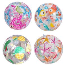 【居家寶盒】INTEX 59040 透明繽紛沙灘球 充氣球 海灘球 兒童海邊戲水 塑膠球 漂浮球3歲