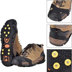 【居家寶盒】1雙 M/L可選 升級10齒鉚釘鞋 防滑釘鞋套 攀岩鞋 雪鞋 增加阻力 男女通用 登山
