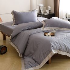 Novaya 100支手匠拼接素色天絲™加大雙人床包兩用被組(5色)
