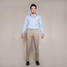 台灣新創男褲品牌PROFI 卡其色 隱藏式8口袋窄管修身商旅紳士褲