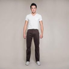 台灣新創男褲品牌PROFI 莫斯科棕 隱藏式8口袋修身直筒休閒褲