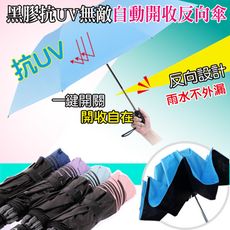 黑膠抗UV無敵自動反向傘