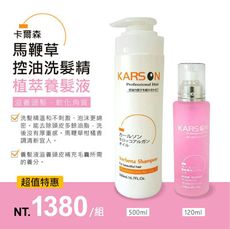 KARSON 頭皮養護超值組合(馬鞭草控油洗髮精500ML+毛囊養護液120ML