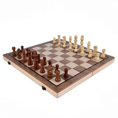 西洋棋 國際象棋 跳棋(磁性 大號 木質 摺疊棋盤)