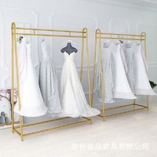 登品鐵藝服裝架 落地式婚紗架旗袍禮服展示貨架 簡約服裝店掛衣架