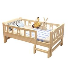 【SIDIS】實木兒童床150+純乳膠床墊(安全無漆/全實木/加粗腳柱)嬰兒床/幼童床/兒童床