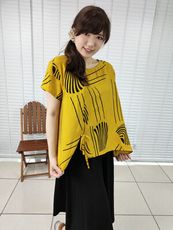 綁帶不規則寬鬆長版上衣-S3159棉麻中大尺碼女裝