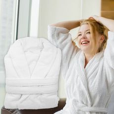 【花季】純品良織-五星飯店款100%純棉舒柔保暖歐式浴袍-多件組更優惠