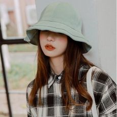 nicemami 韓系漁夫帽bw4127 純色 棉麻 遮陽帽 女性 成人 防曬 漁夫帽