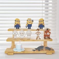 實木階梯收納架創意飾品展示臺木質桌面手辦展示架多層置物架擺件