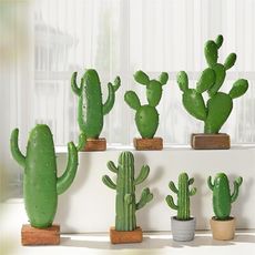 北歐風格創意樹脂仙人掌盆栽擺件客廳臥室仿真植物假綠植裝飾擺設 28cm仙人掌手