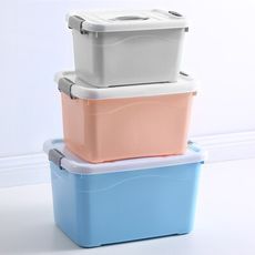 加厚特大號收納箱 家用學生宿舍塑料儲物盒子 零食玩具衣服整理箱子  小號25*18*14