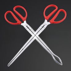 不銹鋼黃鱔夾子鱔魚夾泥鰍螃蟹鉗子防滑脫趕海神器 【直口】28CM【菜場推薦】（體驗款限購一個）