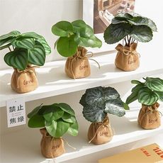 ins風北歐仿真綠植盆栽客廳擺件辦公室桌面假花塑料花裝飾品擺設 三件套