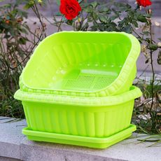 種菜盆神器家庭陽臺塑料槽室內花盆小香蔥生菜空心菜蔬菜種植套餐 小綠盆一個(非套裝)