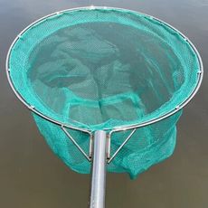 不銹鋼雙框抄網魚蝦撈網一體全套漁網具水產養殖工具速幹無結網兜 手柄30cm 方形 寬25 深20
