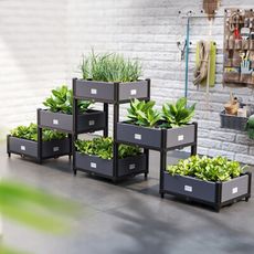 種植箱塑料花盆大號花箱戶外長方形陽臺種菜蔬菜盆種植神器 單層1聯箱