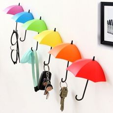 雨傘掛鉤壁掛無痕釘墻壁強力創意可愛免打孔門後鑰匙掛衣裝飾粘鉤