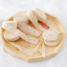 棉線花邊蕾絲桌面擺件幼兒園裝飾ins風手工環創diy製作編織材料 麻繩織帶A