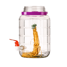 泡酒玻璃瓶食品級 家用密封罐帶蓋泡菜壇子 腌菜專用自釀酒瓶空瓶子 6斤加厚無龍頭