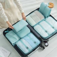 七件套組斜紋加厚行李箱旅行收納袋(多色任選)出國必備