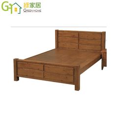 【綠家居】艾康 檜木紋5尺雙人實木床台