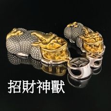 泰銀沙金霸王貔貅吊墬項鍊開運招財辟邪貔貅項鍊(附開光證明)