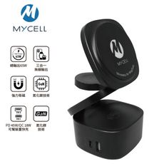 【MYCELL】65W 氮化鎵五合一磁吸式無線充電座 / MY-QI-023