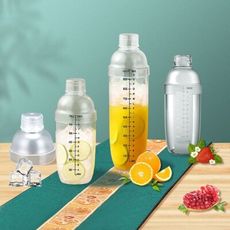 歐文購物【300ml】現貨 塑膠刻度雪克杯 雪克杯 刻度杯 調酒器 雪克壺 搖酒器 手搖杯