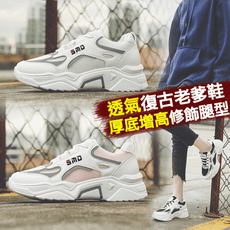 復刻經典透氣網布休閒厚底老爹鞋