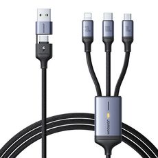 JOYROOM 迅馳 100W 二拖三快充線 USB-A+TC to蘋果+TC+Micro 1.5m
