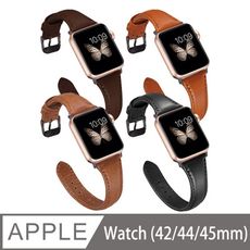【SHOWHAN】質感真皮小蠻腰錶帶 適用Apple Watch 45/44/42ｍｍ