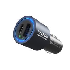ONPRO GT-P30QC PD30W+QC3.0 雙模式快充 車用急速充電器-星空灰
