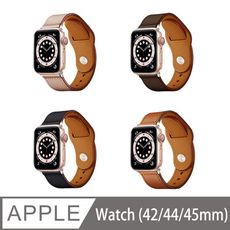 【SHOWHAN】 質感真皮反扣錶帶 適用 Apple Watch 45/44/42ｍｍ