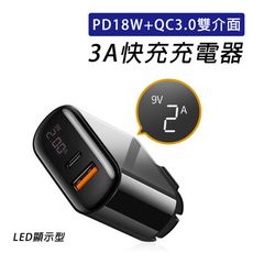 HERO PD18W+QC3.0雙介面 led顯示型3A快充充電器