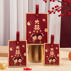 中式喜糖盒 大囍的日子 喜糖提袋  創意喜糖盒 糖果盒 婚禮小物 桌上禮 二次進場