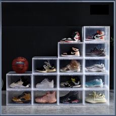 磁吸式塑料側邊鞋盒 透明磁吸側開鞋盒 大容量 收藏籃球鞋 加厚鞋盒 收納鞋盒 鞋盒 女鞋收納