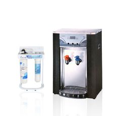 【麗水生活】泡茶機-白鐵雙溫飲水機 自動補水 泡茶高手 金屬外殼 搭配GE2道抑菌抑垢