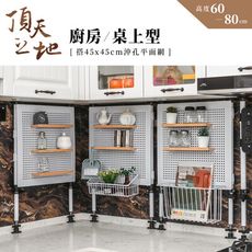 dayneeds 頂天立地 廚房/桌上型烤漆收納架 搭45x45沖孔平面網1片 兩色可選