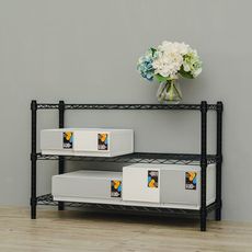 dayneeds 輕型90x35x60cm三烤漆黑波浪架