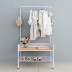 dayneeds 全方位收納90x45x165cm鞋凳衣帽架(兩色)