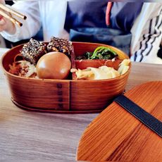 巨安戶外【112021911】愛心便當 日式木質飯盒 便當盒學生分格午餐便當盒