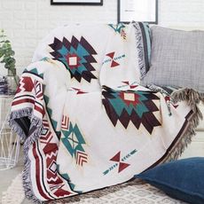 北歐幾何圖案網紅加厚雙面沙發毯子沙發巾床單毯