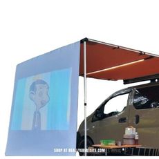 戶外車邊帳篷側帳天幕遮陽棚專用高清投影幕布