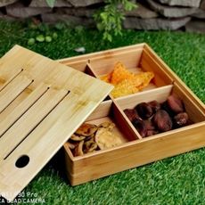 一木一匠 創意竹木乾果盒茶水盤分格帶蓋果盤零食糖果盤
