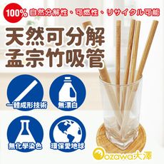 現貨立即出【OZAWA大澤】天然竹吸管6件組 環保餐具/不銹鋼吸管/玻璃吸管/紙吸管/防滑/地板貼