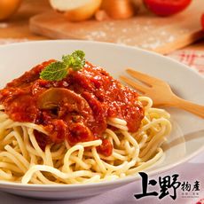 【上野物產】超香鐵板茄汁蘑菇義大利麵（340g±10%/麵體+醬料/包）x16包